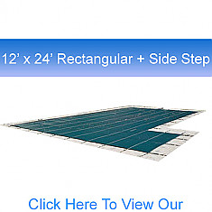 12' X 24' Rectangular Safety Pool Covers With Side Step