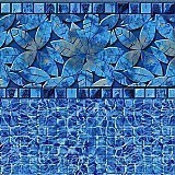 12.5' X 24.5' Oval Blue Reef Esther Williams Bead Swimming Pool Liner