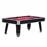 Jupiter 7-ft Pool Table - Black with Red Felt