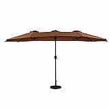 Eclipse 15-ft Oval Dual Market Umbrella - Coffee