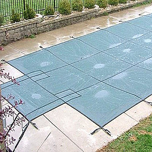 18' X 36' + Center Step Standard Mesh Aqualock Rectangular Safety Pool Cover