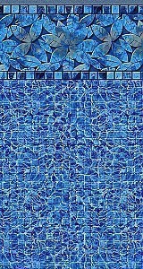 12.5' X 18.5' Oval Blue Reef Esther Williams Bead Swimming Pool Liner