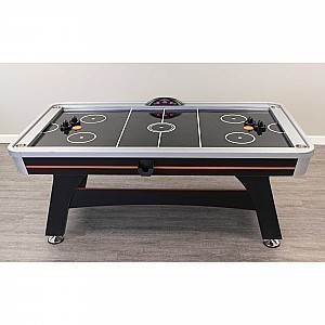 Trailblazer 7-ft Air Hockey Table with LED Scoring - Black Silver and Orange