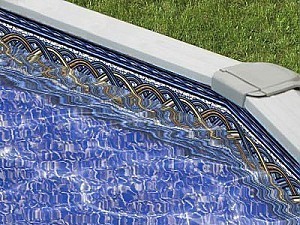 12' X 24' Oval Crystal Wave Beaded Vinyl Swimming Pool Liner