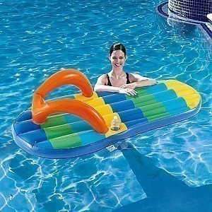 Beach Striped Flip Flop 71" Inflatable Pool Float
