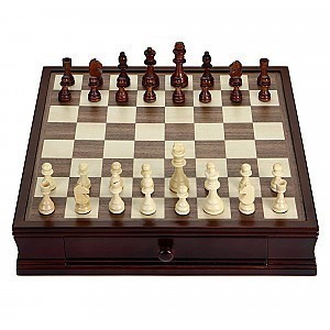 Prodigy 19-in Wooden Checkerboard Chess and Checkers Set