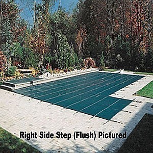 16' x 32' Rectangular Aqualock Mesh Safety Cover With Side Step