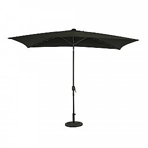 Nassau 6.5-ft x 10-ft Rectangular Market Umbrella with LED Lights - Black