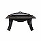 26" All-Weather Outdoor Riverside Square Fire Pit - Black