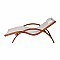Bentwood Breeze Luxury Lounger With Wood Frame - Champagne