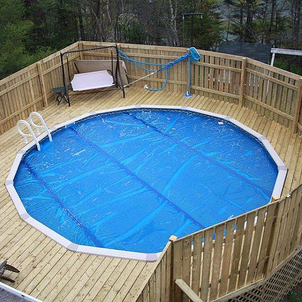 27' Round 8 Mil Blue Solar Pool Cover 27' Round Solar Pool Covers Pool Splash